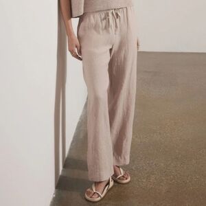 Velvet By Jenny Graham Pico Drawstring Linen Loungewear Pants Neutral Size XS